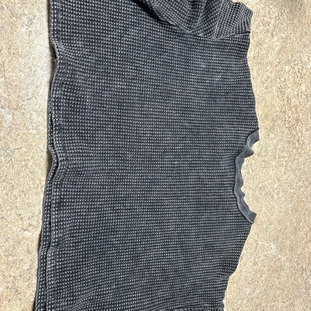 Gray Textured Knit Top